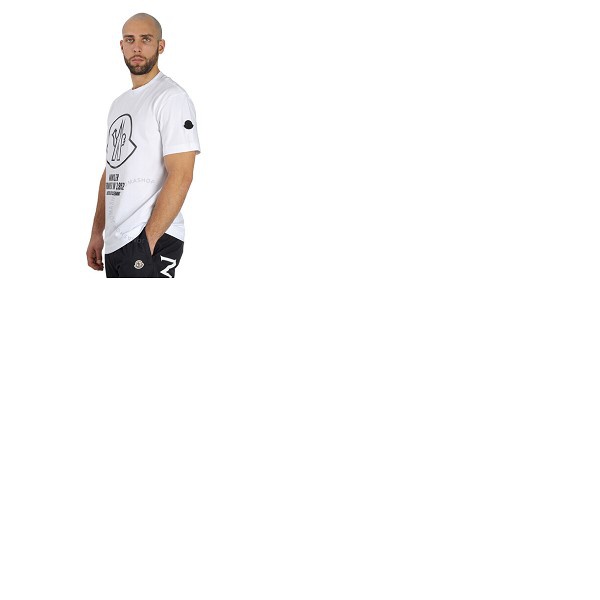 몽클레어 몽클레어 Moncler Mens White Logo-print T-shirt H10918C00029-8390T-001