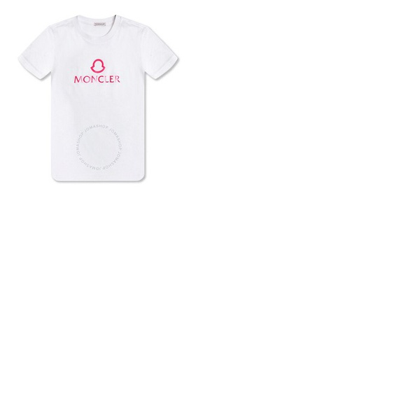 몽클레어 몽클레어 Moncler Ladies White Logo Print Short Sleeve Cotton T-shirt H10938C00006-809CR-001