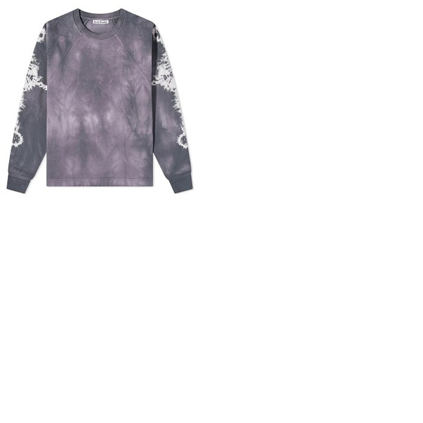 아크네스튜디오 아크네 스튜디오 Acne Studios Mens Dusty Purple Tie Dye Cotton Sweatshirt BI0160