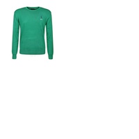 폴로 랄프 로렌 Polo Ralph Lauren Mens Green Logo Embroidered Cotton Jumper 710850117008