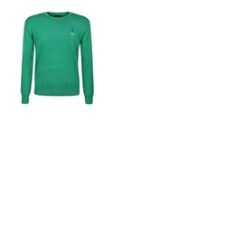 폴로 랄프 로렌 Polo Ralph Lauren Mens Green Logo Embroidered Cotton Jumper 710850117008