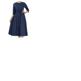맥스마라 Max Mara Ladies Jupiter Blue Cotton Poplin Dress 92210322 056