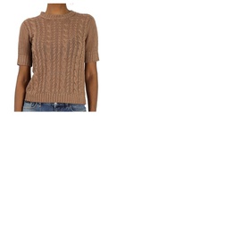 맥스마라 Max Mara Ladies Drina Linen Cable-Knit Short Sleeve Sweater Drina 004