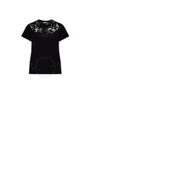 몽클레어 Moncler Ladies Black Logo Print Short Sleeve Cotton T-shirt H10938C00006-809CR-999