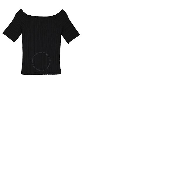 스텔라 맥카트니 스텔라 맥카트니 Stella Mccartney Ladies Black Off-Shoulder Cut-Out Knit Top 6K0051 3S2314-1000