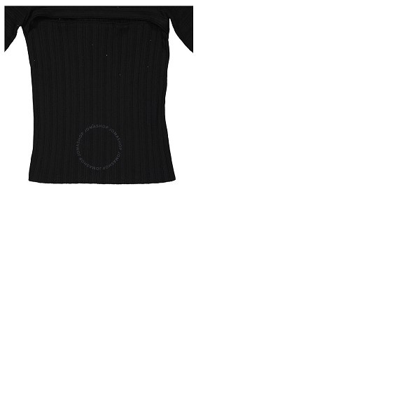 스텔라 맥카트니 스텔라 맥카트니 Stella Mccartney Ladies Black Off-Shoulder Cut-Out Knit Top 6K0051 3S2314-1000
