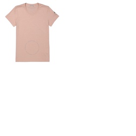 몽클레어 Moncler Ladies Pastel Pink Logo-patch Cotton T-shirt G20938C00023-829ET-514
