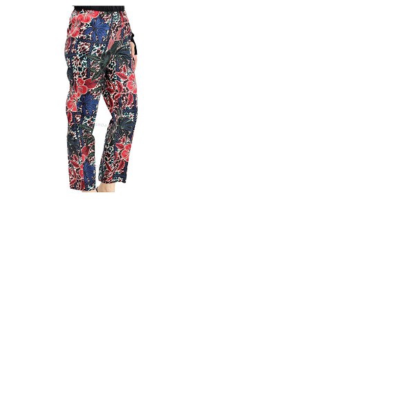 몽클레어 몽클레어 Moncler Ladies Floral Print Cropped Silk Trousers F10932A72000-A0117-090