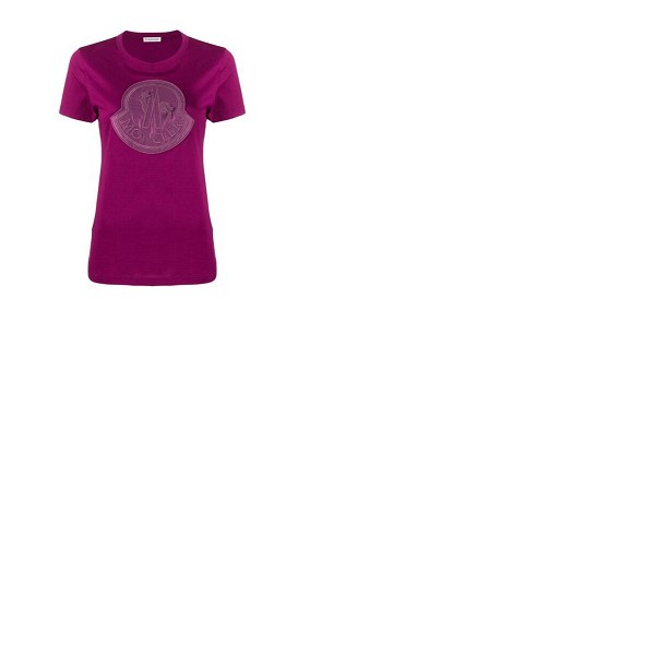 몽클레어 몽클레어 Moncler Ladies Logo Patch T-Shirt in Purple E20938091800-V8059-644
