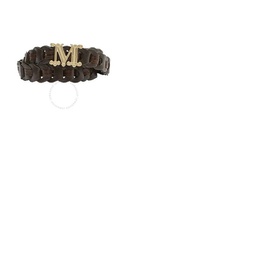 맥스마라 Max Mara Ladies Afosi Dark Brown Leather Adjustable Belt Afosi 004