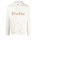 Etudes Mens Chalk Logo-Print Organic-Cotton Hoodie H22MM250OC16OW-CHALK