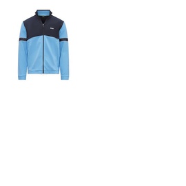 휴고 Hugo Boss Bright Blue Logo Tape Cotton-Blend Zip-Up Sweatshirt 50477026-439
