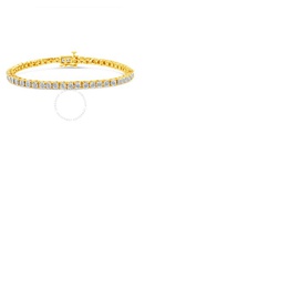 Haus Of Brilliance 10K Yellow Gold Plated .925 Sterling Silver 1.0 Cttw Miracle-Set Diamond Round Faceted Bezel Tennis Bracelet (I-J Color, I3 Clarity) - 8 011250B800
