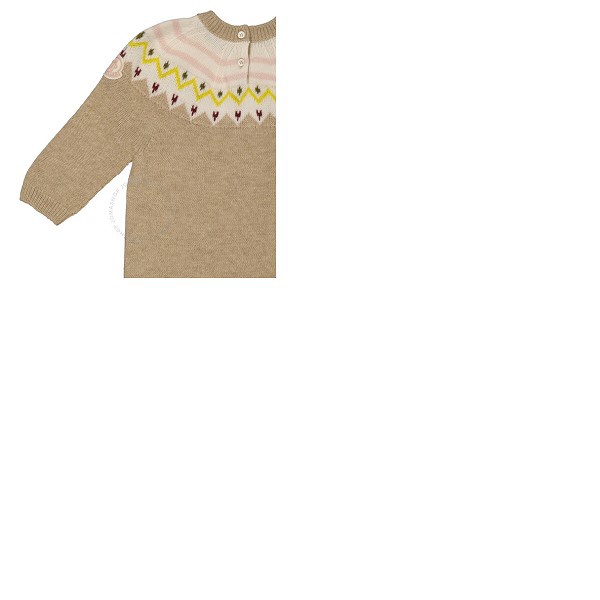 몽클레어 몽클레어 Moncler Girls Tan Intarsia Knit Wool Dress G29519I70110-A9625-231
