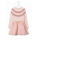 몽클레어 Moncler Girls Light Pink Fair Isle-knit Dress G29549I71110-A9638-503
