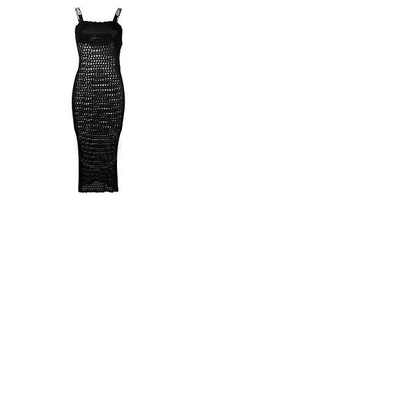  오프화이트 Off-White Open Knit Sleeveless Dress in Black OWHI021R20H340681000