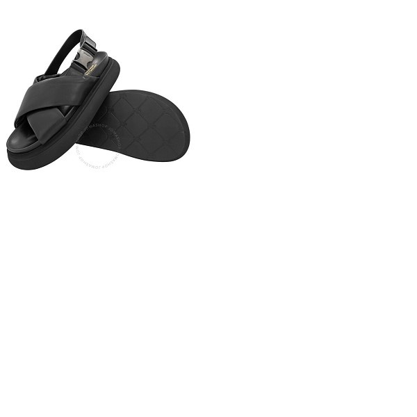 몽클레어 몽클레어 Moncler Ladies Black Solarisse Cross-Strap Leather Sandals H109B4L00120-M1699-999
