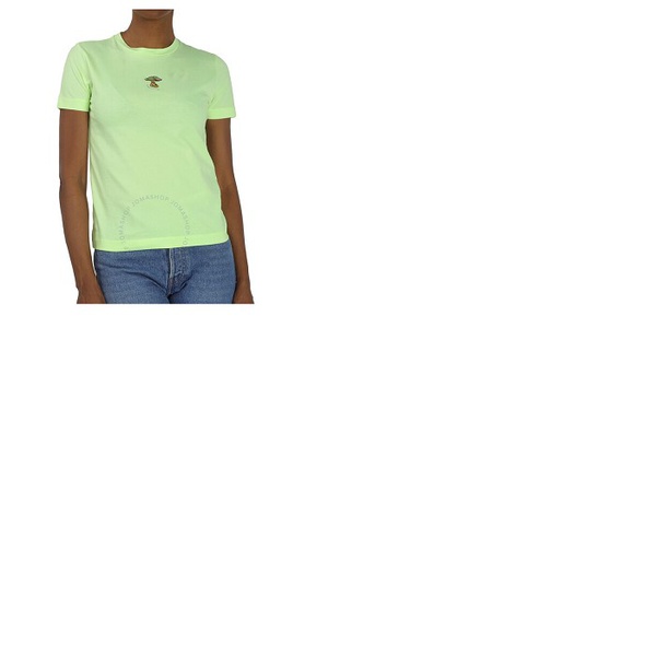 스텔라 맥카트니 스텔라 맥카트니 Stella Mccartney Ladies Washed Neon Yellow Mushroom Embroidery T-shirt 600422 3SPW51-7212