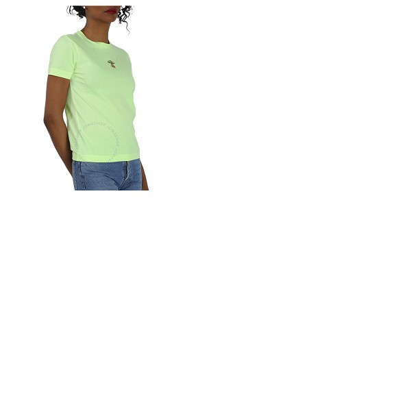 스텔라 맥카트니 스텔라 맥카트니 Stella Mccartney Ladies Washed Neon Yellow Mushroom Embroidery T-shirt 600422 3SPW51-7212