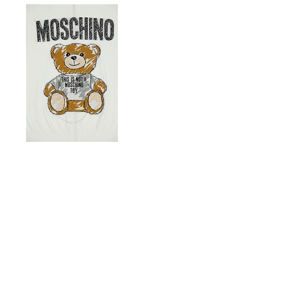  모스키노 Moschino Ladies White Cotton Teddy Bear Hoodie V 0906 0400 2002