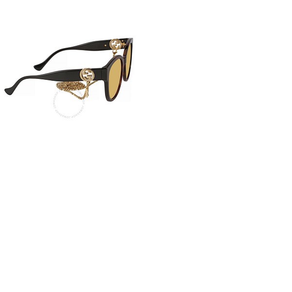 구찌 구찌 Gucci Brown Round Ladies Sunglasses GG1028SK 003 56