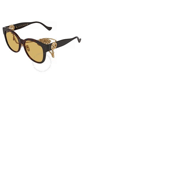 구찌 구찌 Gucci Brown Round Ladies Sunglasses GG1028SK 003 56