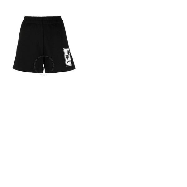 몽클레어 몽클레어 Moncler Ladies Black Palm Motif Logo Shorts H10938H00024-899M1-999