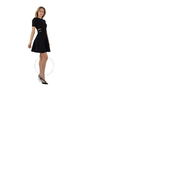  Alaia Ladies Black Knit Short-sleeved Skater Dress AA9R21951M658