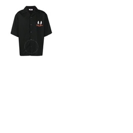 Gcds Mens Black Daffy Duck Bowling Shirt LT22M240026-02