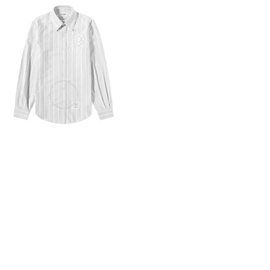 톰브라운 Thom Browne Mens Med Grey Floral Applique Striped Button Down Oxford Shirt MWL272E-10426-035