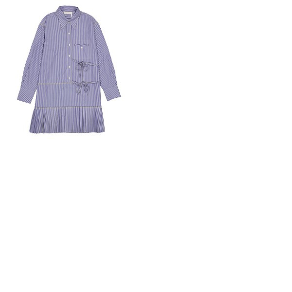끌로에 Chloe Blue Tie-detail Shirt Dress CHC20SRO4104599G