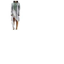 오프화이트 Off-White Spiral Asymmetric Shirt Dress in Grey Black OWDB235S20FAB0010810