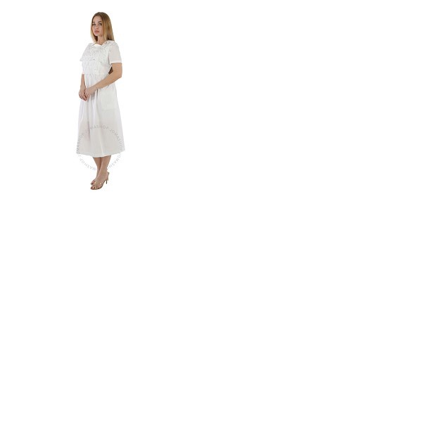  Comme Des Garcons Girl White Ruffled Cotton-poplin Dress NC-A006-051-1