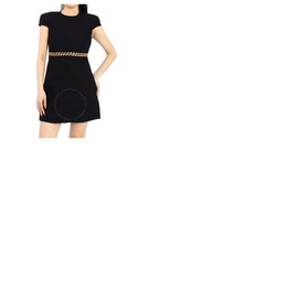 베르사체 Versace Ladies Black Woven Chain-Link Mini Shift Dress 1003566-1A02849-1B000