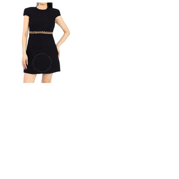 베르사체 베르사체 Versace Ladies Black Woven Chain-Link Mini Shift Dress 1003566-1A02849-1B000