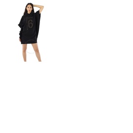 Mm6 메종 마르지엘라 Mm6 메종마르지엘라 Maison Margiela Mm6 Ladies Black Logo Print Hooded Dress S52CT0721S25537900