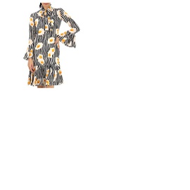 모스키노 Moschino Ladies Fantasy Print Black Egg Print Dress 0417-0556-1555