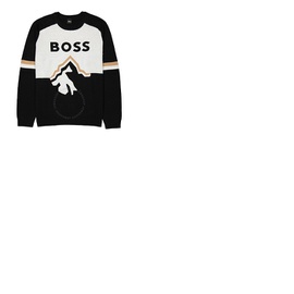 휴고 Hugo Boss Mens Black Aspen Logo Sweater 50477391-001