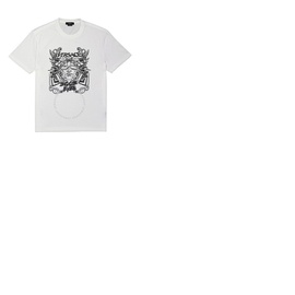베르사체 Versace Mens Optical White Medusa Head-Print T-Shirt 1006431-1A04393-1W000