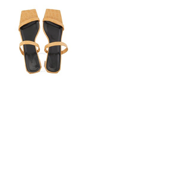  바이 파 By Far Ladies Tanya Croc-Embossed Leather Slide Sandals 22PFTNYMBISCCE-BIS