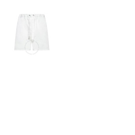 몽클레어 Moncler Ladies White Gabardine High-Waisted Drawstring Shorts H10932B00003-54A1K-034