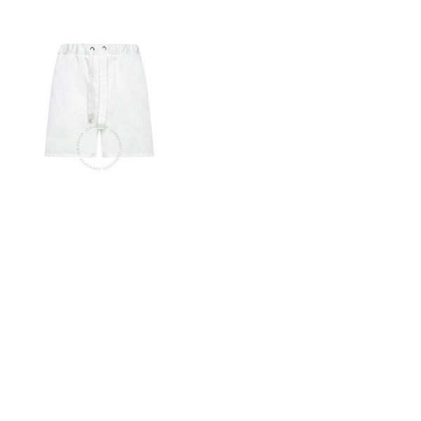 몽클레어 몽클레어 Moncler Ladies White Gabardine High-Waisted Drawstring Shorts H10932B00003-54A1K-034