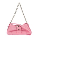 발렌시아가 Balenciaga Lindsay Bag With Shoulder Strap In Soft Matt Calfskin Pink 701141210C95812