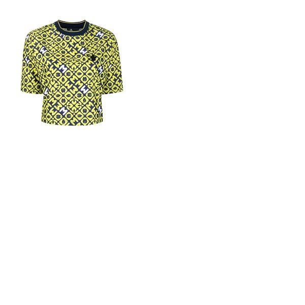 몽클레어 몽클레어 Moncler Ladies Yellow Logo-print Cropped T-shirt G209J8C00003-899JP-107