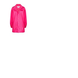발렌시아가 Balenciaga Ladies Pink Logo-Print Rain Jacket 681428 TLO06 5630