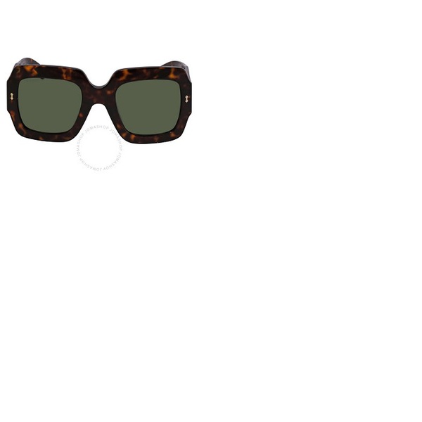 구찌 구찌 Gucci Green Square Ladies Sunglasses GG1111S 002 53
