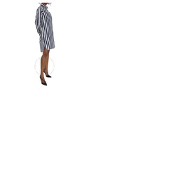 아페쎄 A.P.C. Ladies Dark Blue Robe Plaja Striped Tie-Waist Shirt Dress COEUJ-F05943