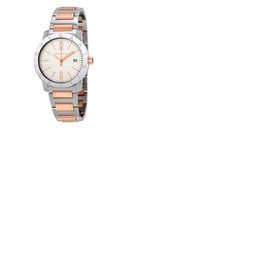 Bvlgari Two-tone Gold Bracelet White Dial Automatic Mens Watch 102108