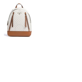 Michael Kors Ladies Brooklyn Medium Pebbled Leather Backpack - Ivory/Brown 30H1GBNB2B 149