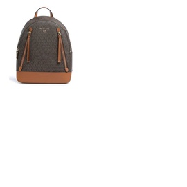 Michael Kors Ladies Brooklyn Medium Pebbled Leather Backpack - Brown/Acorn 30H1GBNB2B 252